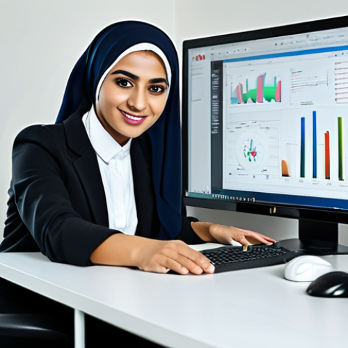 Home 15 **
"A professional Arab graphic designer, fully clothed in modest, modern attire, working at a clean desk with a computer displaying design software. The background shows a bright, contemporary office space in Dubai. Focus on a welcoming and productive atmosphere, safe for work, appropriate content, perfect anatomy, natural proportions, professional."
**