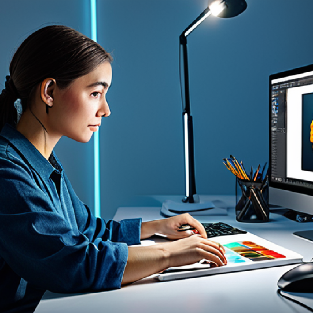 컴퓨터그래픽스운용기능사와 관련된 최신 소프트웨어 - **

"A professional graphic designer working on a digital painting, fully clothed in a modest outfit...