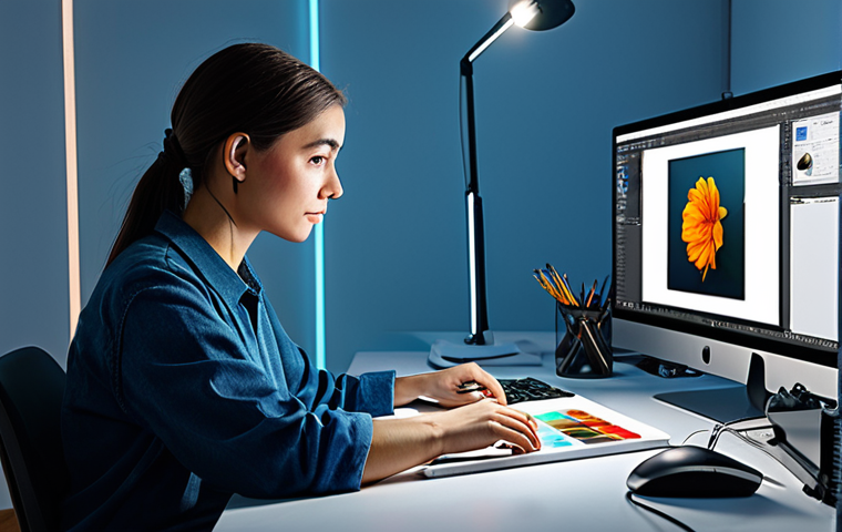 컴퓨터그래픽스운용기능사와 관련된 최신 소프트웨어 - **

"A professional graphic designer working on a digital painting, fully clothed in a modest outfit...