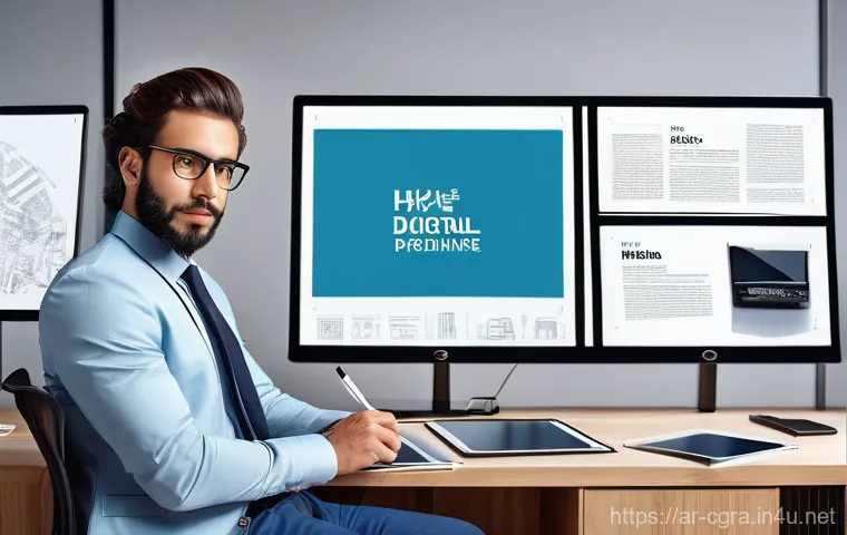 컴퓨터그래픽스운용기능사 자격증 활용 기업 사례 - **Prompt 1: Modern Advertising Campaign & Corporate Identity**
    "A talented graphic designer, wea...