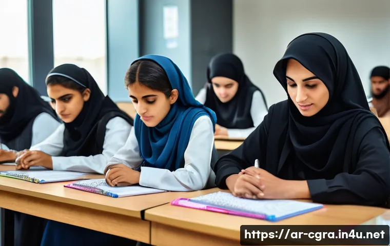 컴퓨터그래픽스운용기능사 자격증 준비 비용 - A modern classroom scene in Saudi Arabia showing a diverse group of adult students attentively parti...