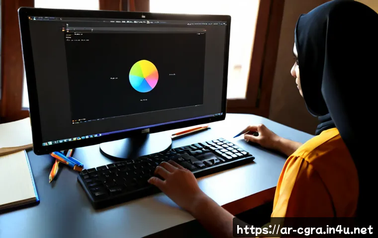 컴퓨터그래픽스운용기능사 자격증 시험과목 - Photorealistic scene of a young Arab student preparing for a computer graphics certification exam at...
